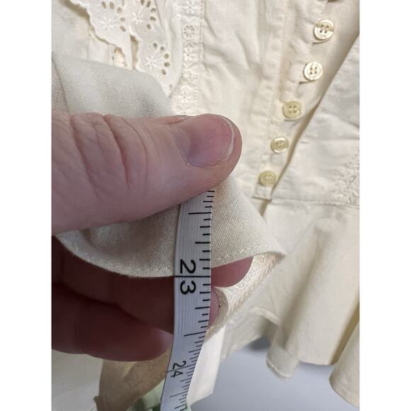 Vintage Victorian Lace Ruffle Cottage Core Western Prairie Coquette Top Medium - Picture 16 of 16